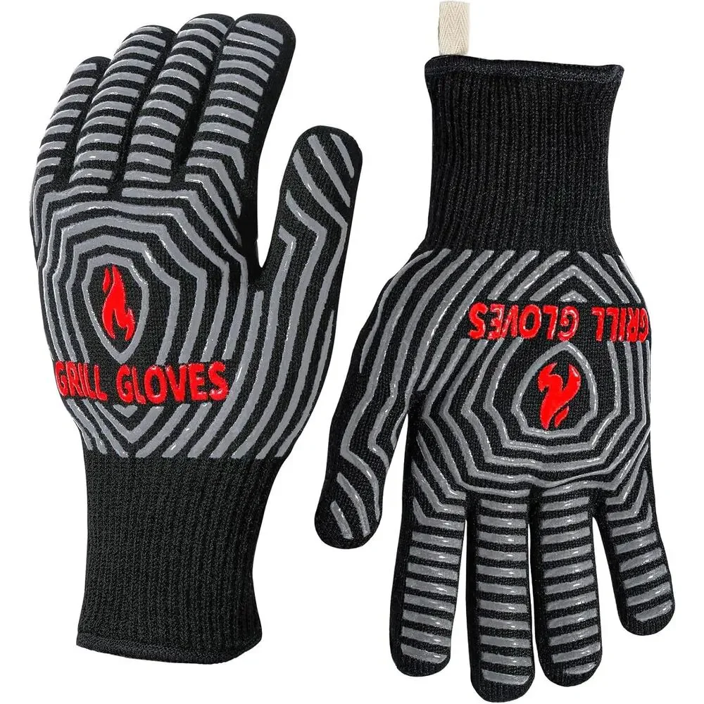 BBQ Gloves 1472°F Heat Resistant Non-Slip Silicone Cooking Grilling Oven